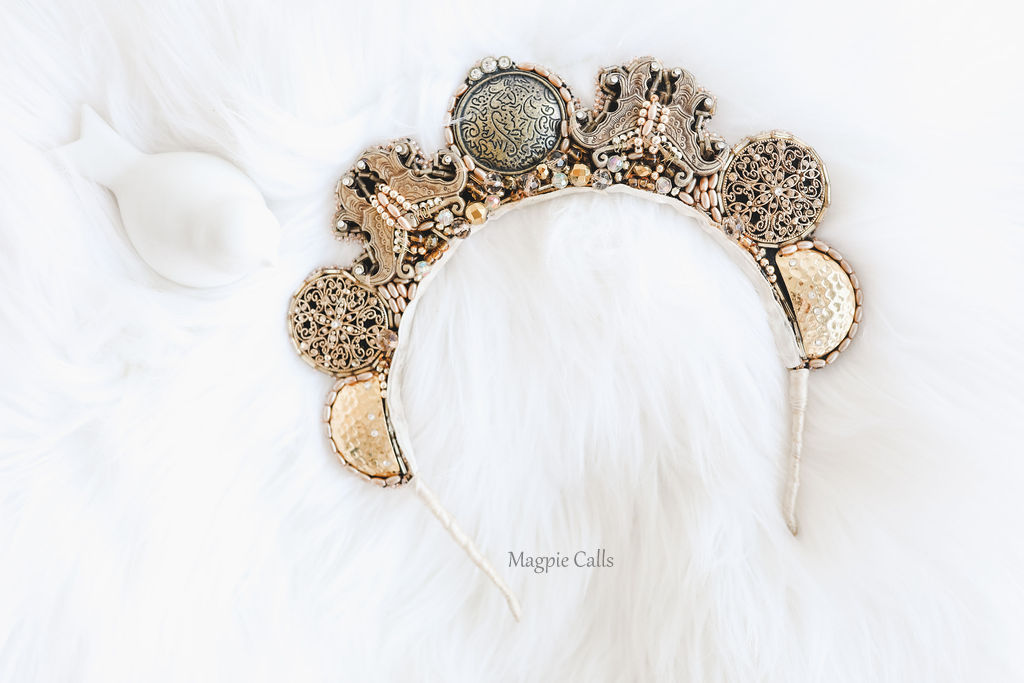 "Jacqui" Golden Goddess upright crown